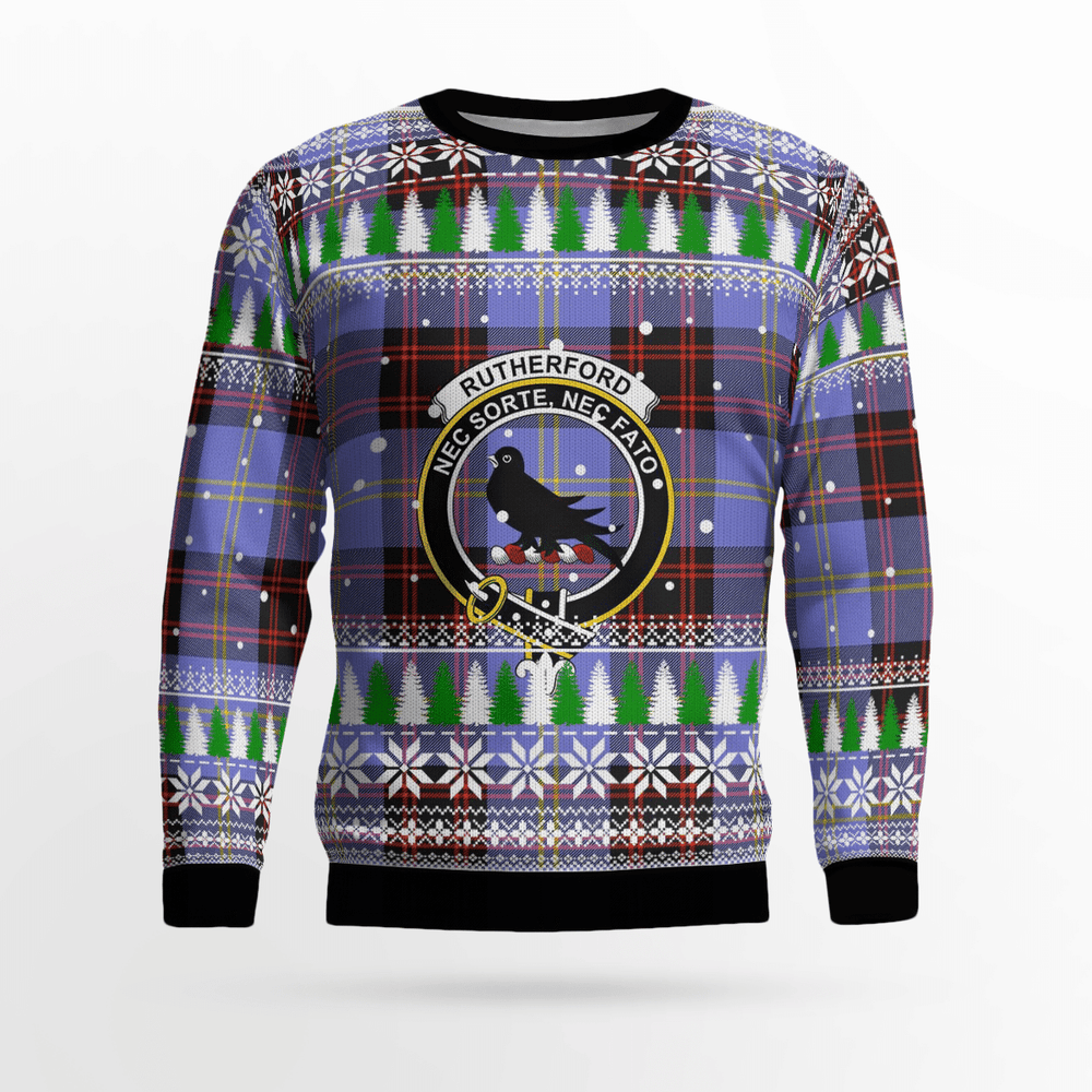 Clan Rutherford Crest Tartan Christmas Ugly Sweater SS33 Rutherford Crest Tartan Tartan Ugly Sweater