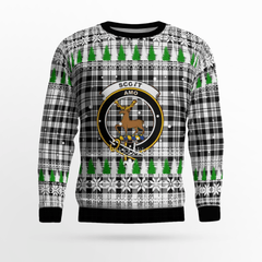 Clan Scott Black & White Modern Crest Tartan Christmas Ugly Sweater GK53 Scott Black & White Modern Crest Tartan Tartan Ugly Sweater