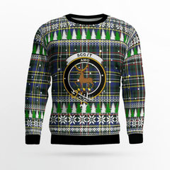 Clan Scott Green Modern Crest Tartan Christmas Ugly Sweater TA69 Scott Green Modern Crest Tartan Tartan Ugly Sweater