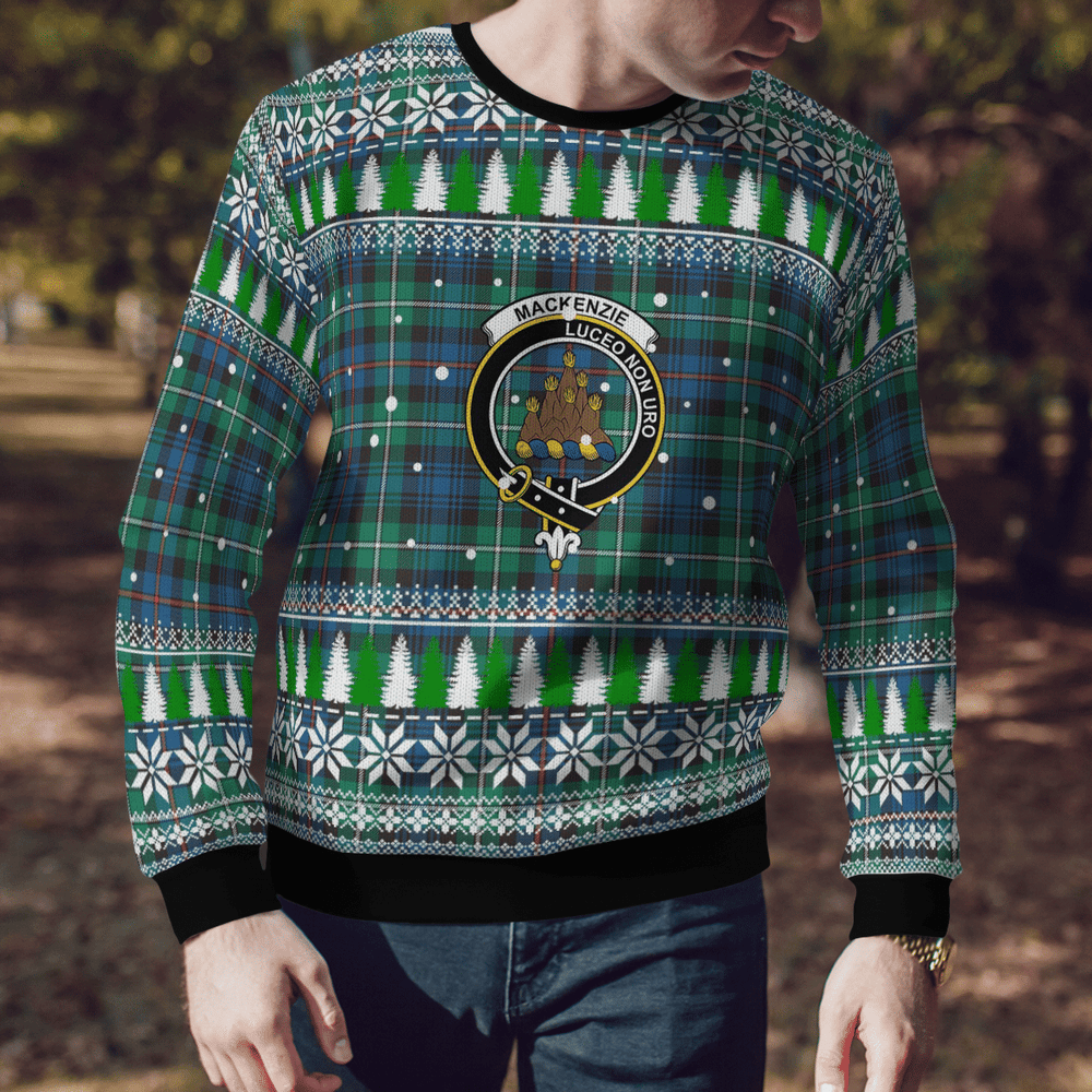 Clan MacKenzie Ancient Crest Tartan Christmas Ugly Sweater PB63 MacKenzie Ancient Crest Tartan Tartan Ugly Sweater