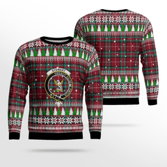 Clan Stewart (Stuart) of Bute Crest Tartan Christmas Ugly Sweater RE78 Stewart (Stuart) of Bute Crest Tartan Tartan Ugly Sweater