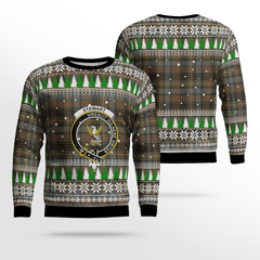 Clan Stewart Hunting Weathered Crest Tartan Christmas Ugly Sweater RD52 Stewart Hunting Weathered Crest Tartan Tartan Ugly Sweater