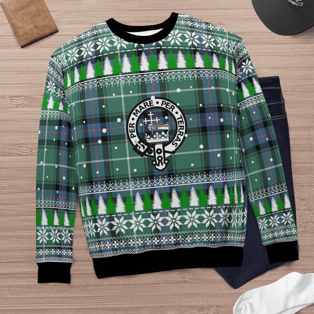 Clan MacDonald of the Isles Hunting Ancient Crest Tartan Christmas Ugly Sweater QC32 MacDonald of the Isles Hunting Ancient Crest Tartan Tartan Ugly Sweater