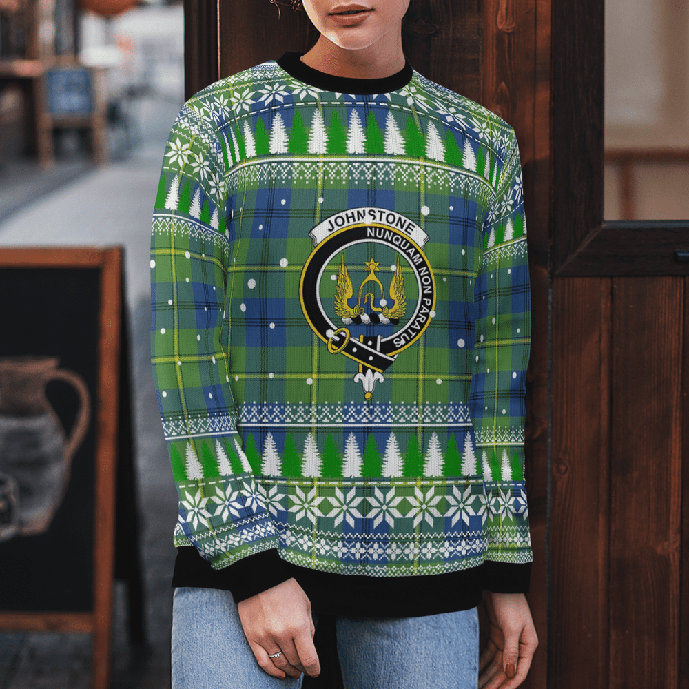 Clan Johnston Ancient Crest Tartan Christmas Ugly Sweater GE82 Johnston Ancient Crest Tartan Tartan Ugly Sweater