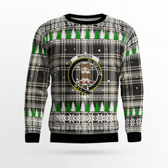 Clan Menzies Black & White Ancient Crest Tartan Christmas Ugly Sweater HC69 Menzies Black & White Ancient Crest Tartan Tartan Ugly Sweater