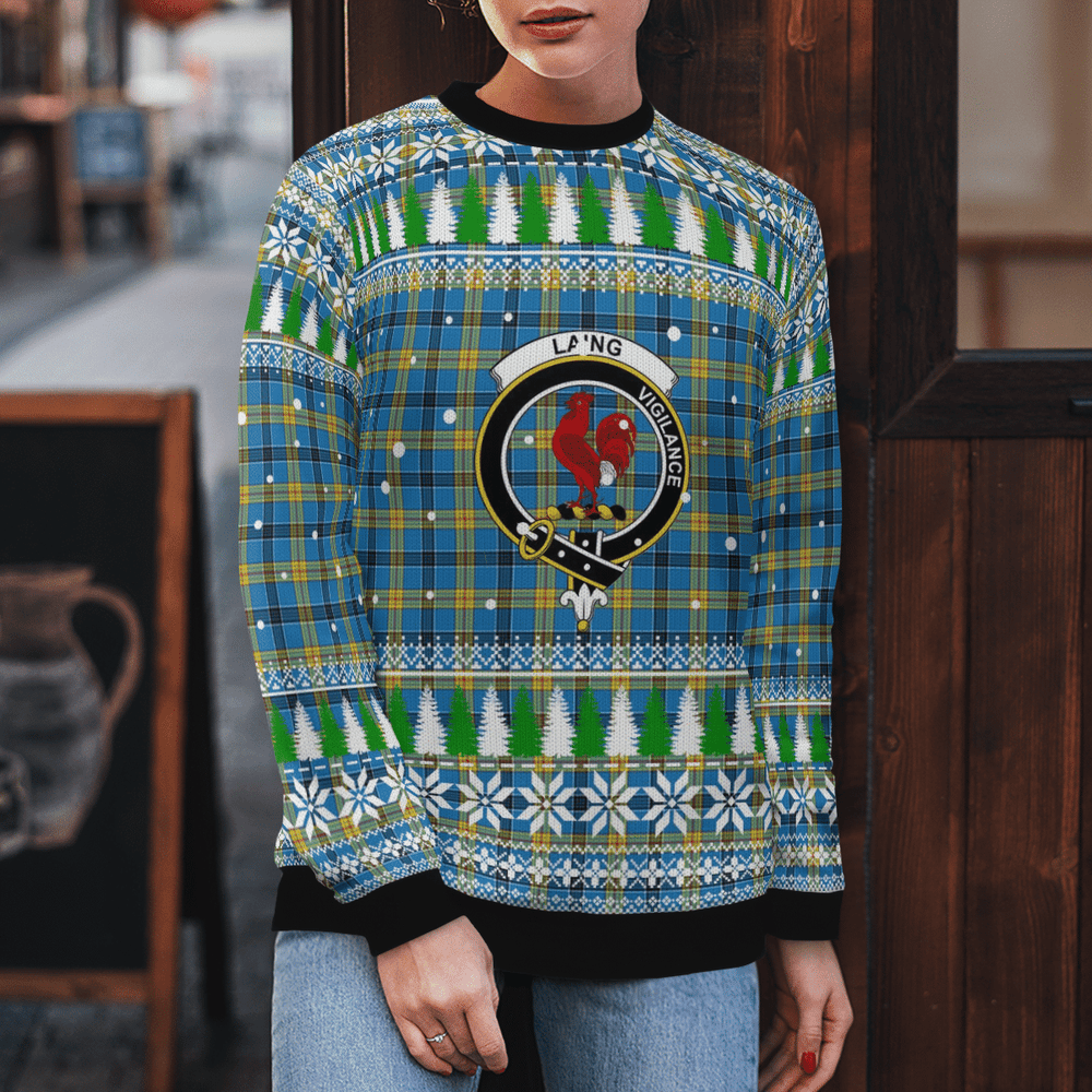 Clan Laing Crest Tartan Christmas Ugly Sweater KG51 Laing Crest Tartan Tartan Ugly Sweater