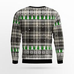 Clan Menzies Black & White Ancient Crest Tartan Christmas Ugly Sweater HC69 Menzies Black & White Ancient Crest Tartan Tartan Ugly Sweater