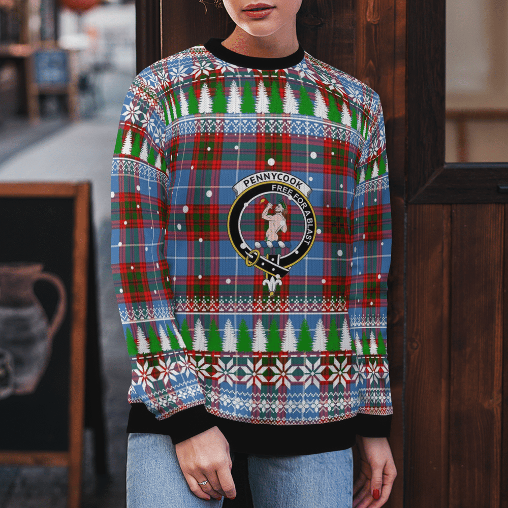 Clan Pennycook (Edinburgh) Crest Tartan Christmas Ugly Sweater NB12 Pennycook (Edinburgh) Crest Tartan Tartan Ugly Sweater