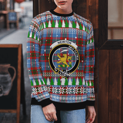 Clan Newton (Edingburg) Crest Tartan Christmas Ugly Sweater TT24 Newton (Edingburg) Crest Tartan Tartan Ugly Sweater