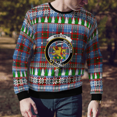 Clan Newton (Edingburg) Crest Tartan Christmas Ugly Sweater TT24 Newton (Edingburg) Crest Tartan Tartan Ugly Sweater