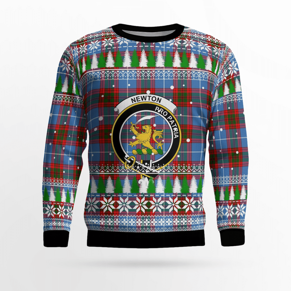 Clan Newton (Edingburg) Crest Tartan Christmas Ugly Sweater TT24 Newton (Edingburg) Crest Tartan Tartan Ugly Sweater