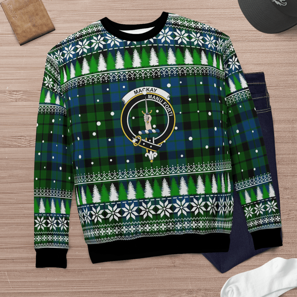 Clan MacKay Modern Crest Tartan Christmas Ugly Sweater ZV84 MacKay Modern Crest Tartan Tartan Ugly Sweater