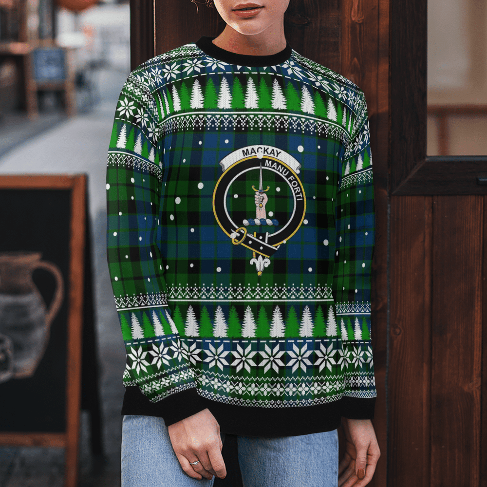 Clan MacKay Modern Crest Tartan Christmas Ugly Sweater ZV84 MacKay Modern Crest Tartan Tartan Ugly Sweater