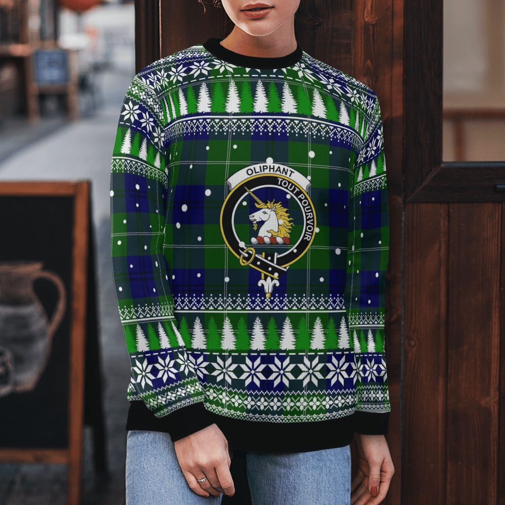 Clan Oliphant Modern Crest Tartan Christmas Ugly Sweater RF26 Oliphant Modern Crest Tartan Tartan Ugly Sweater