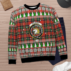 Clan Stewart (of Appin) Crest Tartan Christmas Ugly Sweater OB33 Stewart (of Appin) Crest Tartan Tartan Ugly Sweater