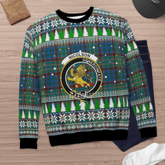 Clan Nicolson Hunting Ancient Crest Tartan Christmas Ugly Sweater HX41 Nicolson Hunting Ancient Crest Tartan Tartan Ugly Sweater