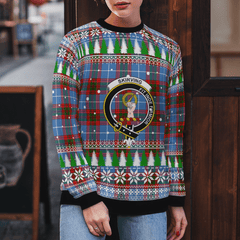 Clan Skirving (Edinburgh) Crest Tartan Christmas Ugly Sweater NN66 Skirving (Edinburgh) Crest Tartan Tartan Ugly Sweater