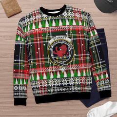 Clan Stewart Black Crest Tartan Christmas Ugly Sweater OV11 Stewart Black Crest Tartan Tartan Ugly Sweater
