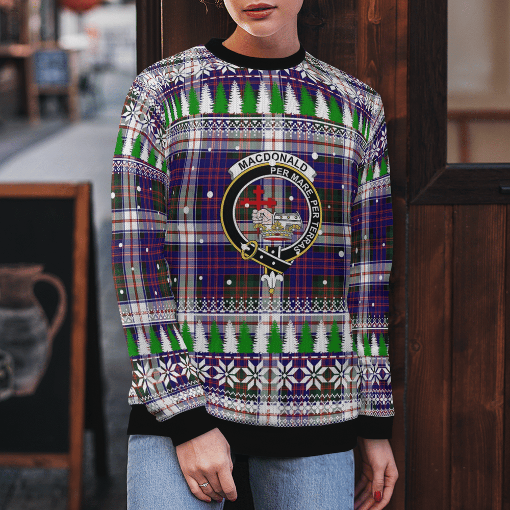 Clan MacDonald Dress Modern Crest Tartan Christmas Ugly Sweater HE33 MacDonald Dress Modern Crest Tartan Tartan Ugly Sweater