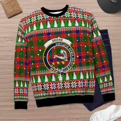 Clan Skene Modern Crest Tartan Christmas Ugly Sweater GH39 Skene Modern Crest Tartan Tartan Ugly Sweater