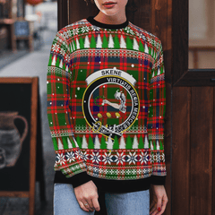 Clan Skene Modern Crest Tartan Christmas Ugly Sweater GH39 Skene Modern Crest Tartan Tartan Ugly Sweater