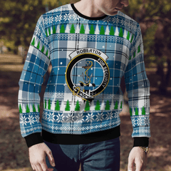 Clan Roberton Crest Tartan Christmas Ugly Sweater EU18 Roberton Crest Tartan Tartan Ugly Sweater