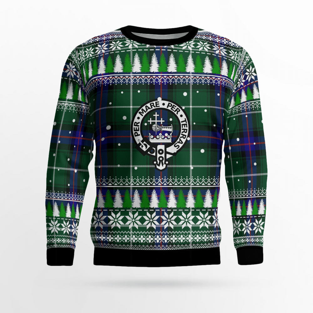 Clan MacDonald of the Isles Hunting Modern Crest Tartan Christmas Ugly Sweater CF92 MacDonald of the Isles Hunting Modern Crest Tartan Tartan Ugly Sweater