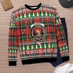Clan Stewart Royal Modern Crest Tartan Christmas Ugly Sweater BU50 Stewart Royal Modern Crest Tartan Tartan Ugly Sweater