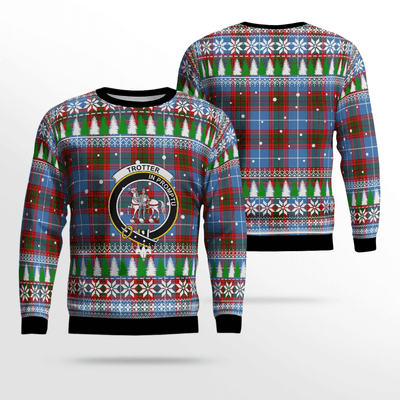 Clan Trotter Crest Tartan Christmas Ugly Sweater