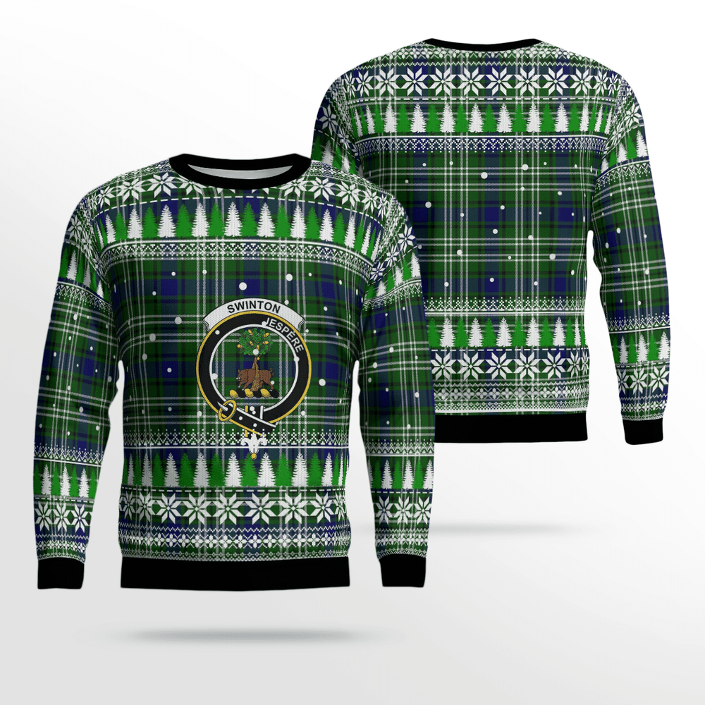 Clan Swinton (Tweedside) Crest Tartan Christmas Ugly Sweater VG83 Swinton (Tweedside) Crest Tartan Tartan Ugly Sweater