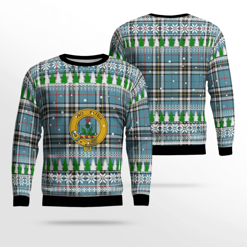 Clan Thomson Crest Tartan Christmas Ugly Sweater OC83 Thomson Crest Tartan Tartan Ugly Sweater