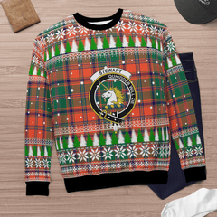 Clan Stewart of Appin Ancient Crest Tartan Christmas Ugly Sweater PW57 Stewart of Appin Ancient Crest Tartan Tartan Ugly Sweater