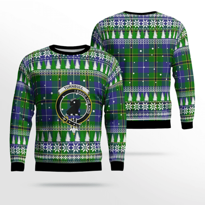 Clan Turnbull Hunting Crest Tartan Christmas Ugly Sweater
