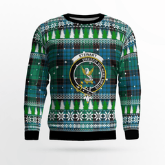 Clan Stewart Old Ancient Crest Tartan Christmas Ugly Sweater BD15 Stewart Old Ancient Crest Tartan Tartan Ugly Sweater