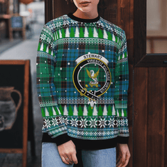 Clan Stewart Old Ancient Crest Tartan Christmas Ugly Sweater BD15 Stewart Old Ancient Crest Tartan Tartan Ugly Sweater