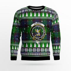 Clan Stewart Old Modern Crest Tartan Christmas Ugly Sweater VR73 Stewart Old Modern Crest Tartan Tartan Ugly Sweater