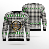 Clan Scott Black & White Ancient Crest Tartan Christmas Ugly Sweater VQ29 Scott Black & White Ancient Crest Tartan Tartan Ugly Sweater