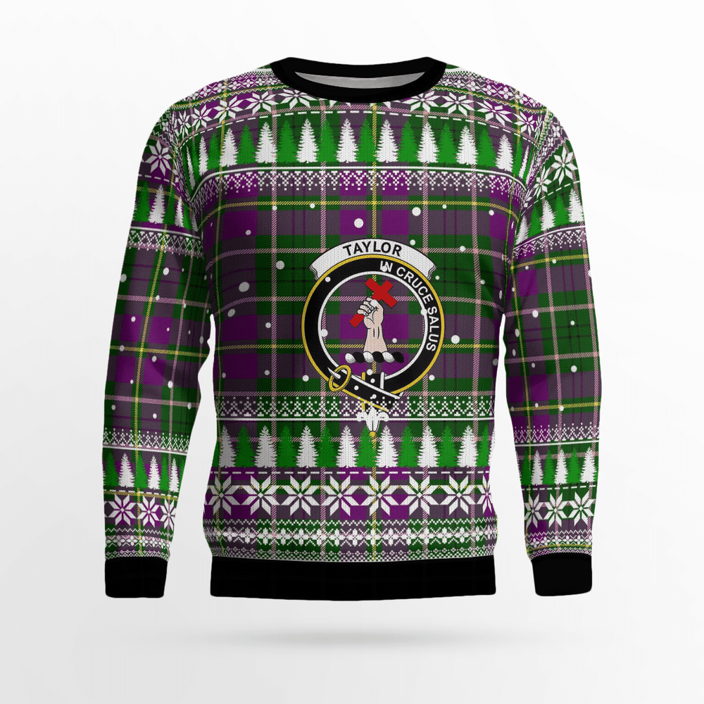 Clan Taylor Crest Tartan Christmas Ugly Sweater UQ95 Taylor Crest Tartan Tartan Ugly Sweater