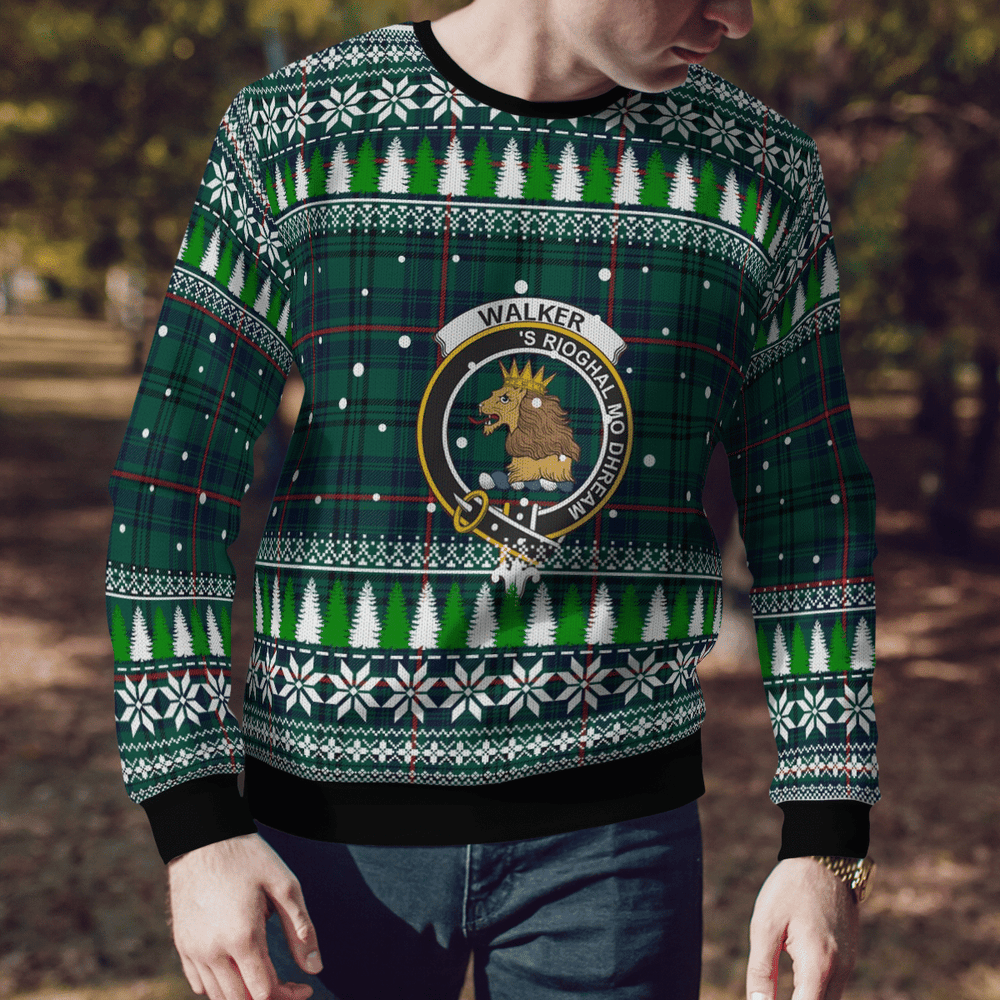 Clan Walker Crest Tartan Christmas Ugly Sweater EI57 Walker Crest Tartan Tartan Ugly Sweater