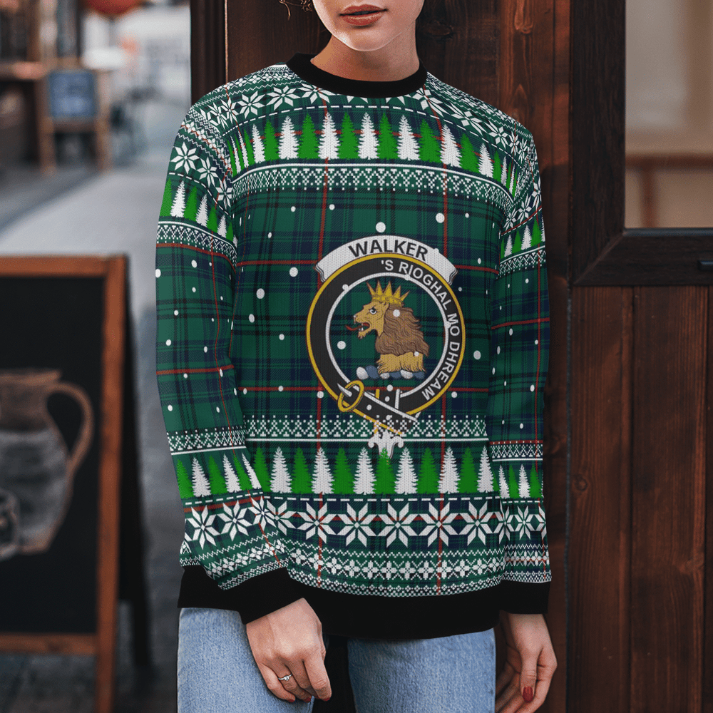 Clan Walker Crest Tartan Christmas Ugly Sweater EI57 Walker Crest Tartan Tartan Ugly Sweater