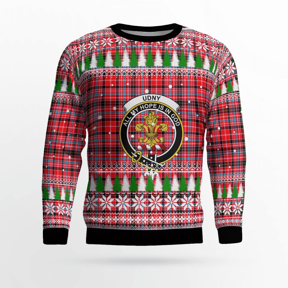 Clan Udny Crest Tartan Christmas Ugly Sweater EK19 Udny Crest Tartan Tartan Ugly Sweater