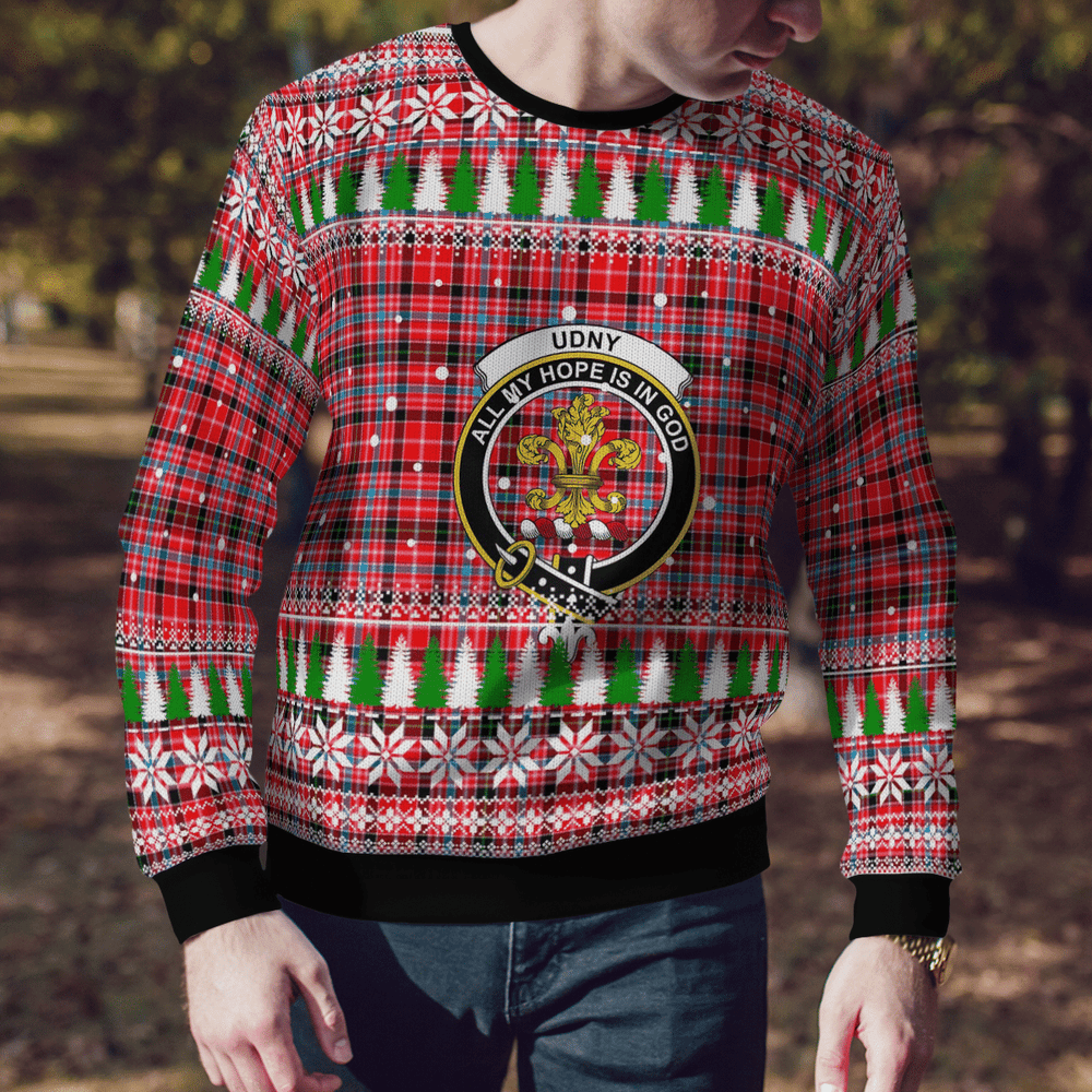 Clan Udny Crest Tartan Christmas Ugly Sweater EK19 Udny Crest Tartan Tartan Ugly Sweater