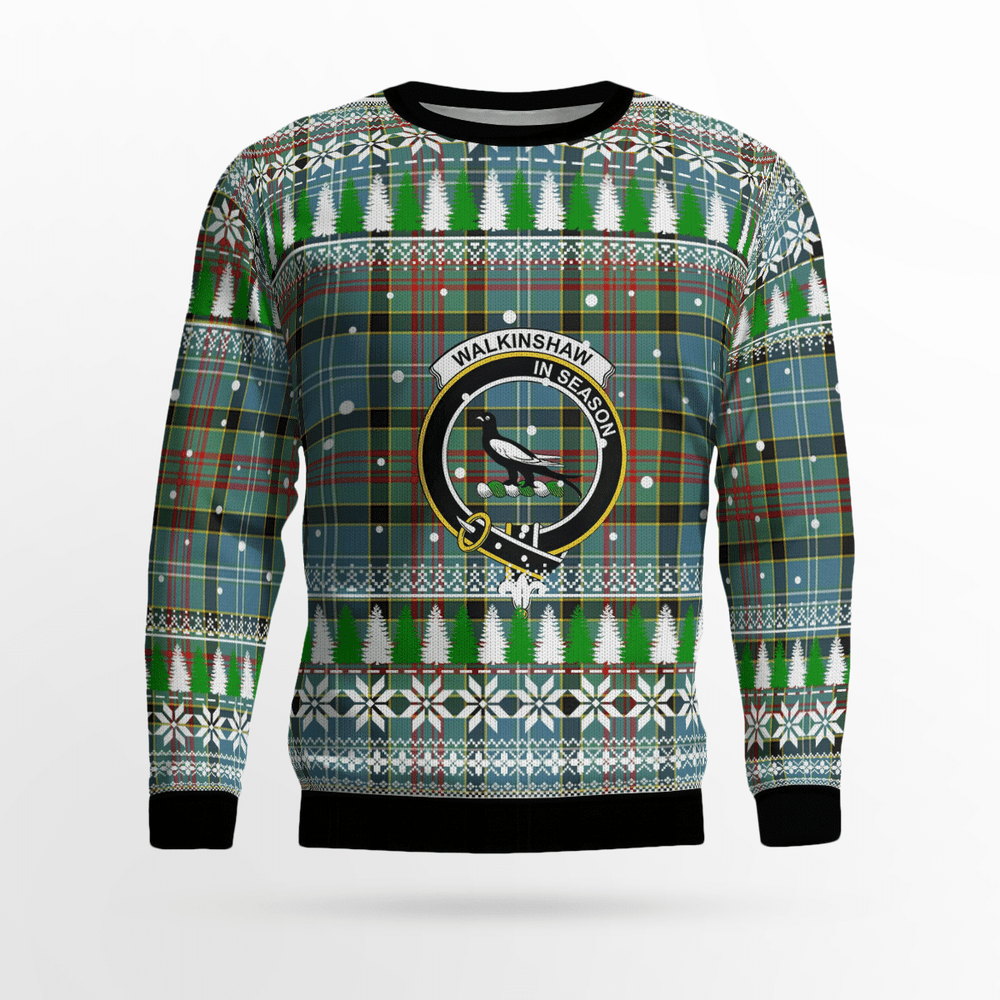 Clan Walkinshaw Crest Tartan Christmas Ugly Sweater GC80 Walkinshaw Crest Tartan Tartan Ugly Sweater