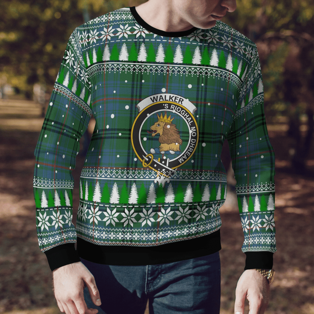 Clan Walker Hunting Ancient Crest Tartan Christmas Ugly Sweater MF90 Walker Hunting Ancient Crest Tartan Tartan Ugly Sweater