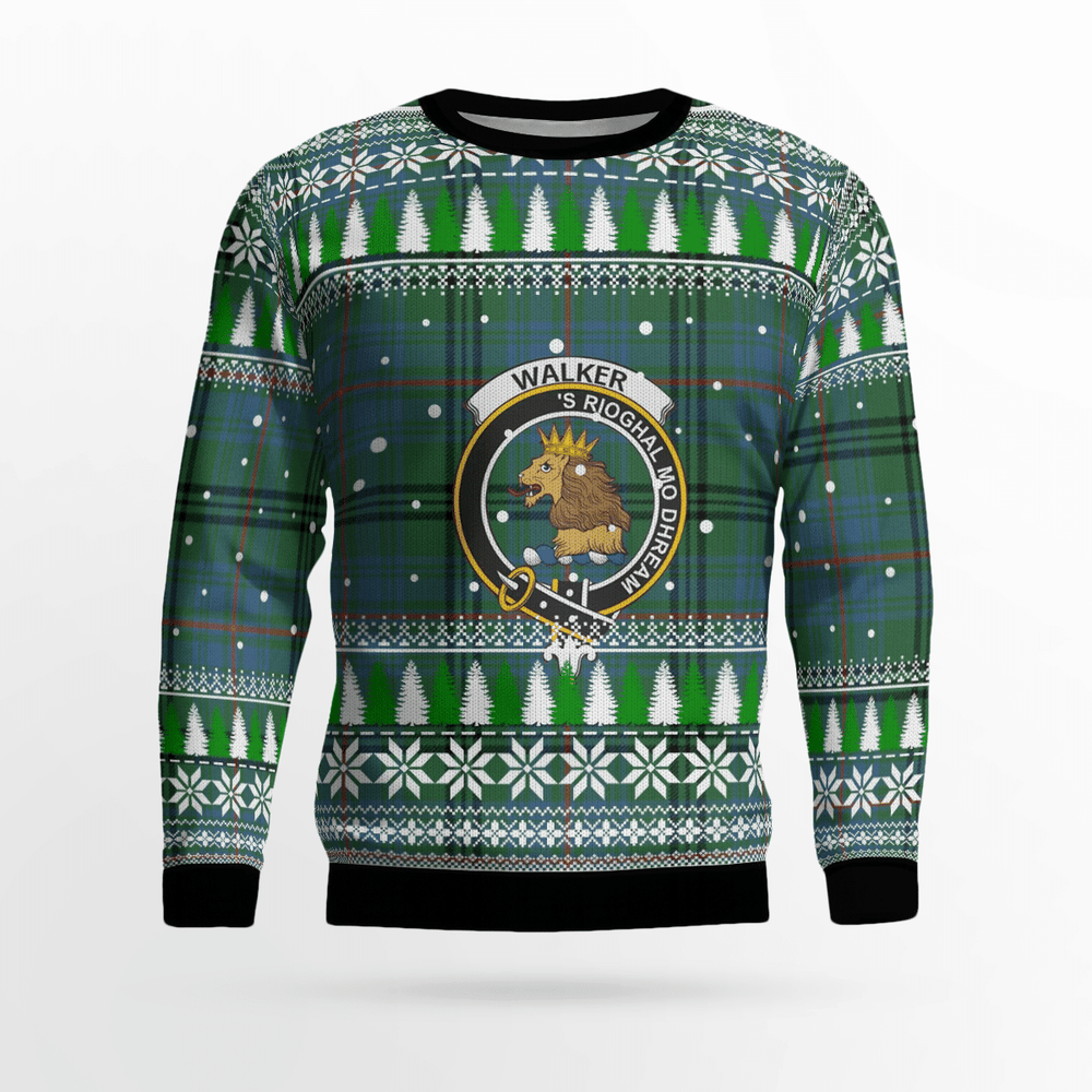 Clan Walker Hunting Ancient Crest Tartan Christmas Ugly Sweater MF90 Walker Hunting Ancient Crest Tartan Tartan Ugly Sweater