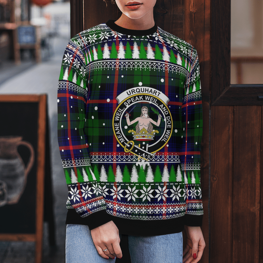 Clan Urquhart Modern Crest Tartan Christmas Ugly Sweater GF27 Urquhart Modern Crest Tartan Tartan Ugly Sweater