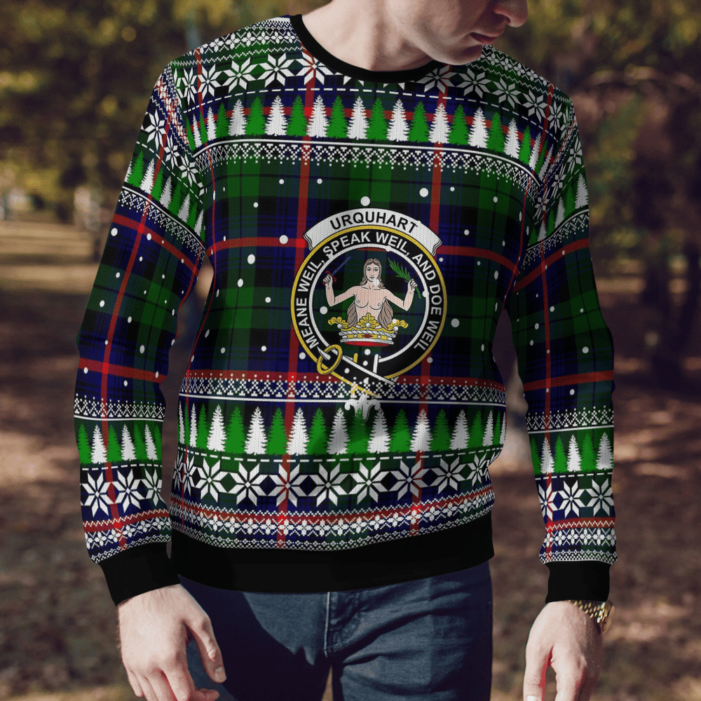 Clan Urquhart Modern Crest Tartan Christmas Ugly Sweater GF27 Urquhart Modern Crest Tartan Tartan Ugly Sweater