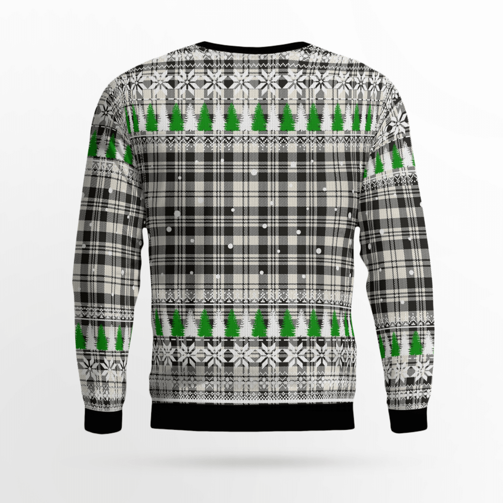 Clan Scott Black & White Ancient Crest Tartan Christmas Ugly Sweater VQ29 Scott Black & White Ancient Crest Tartan Tartan Ugly Sweater