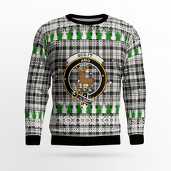 Clan Scott Black & White Ancient Crest Tartan Christmas Ugly Sweater VQ29 Scott Black & White Ancient Crest Tartan Tartan Ugly Sweater