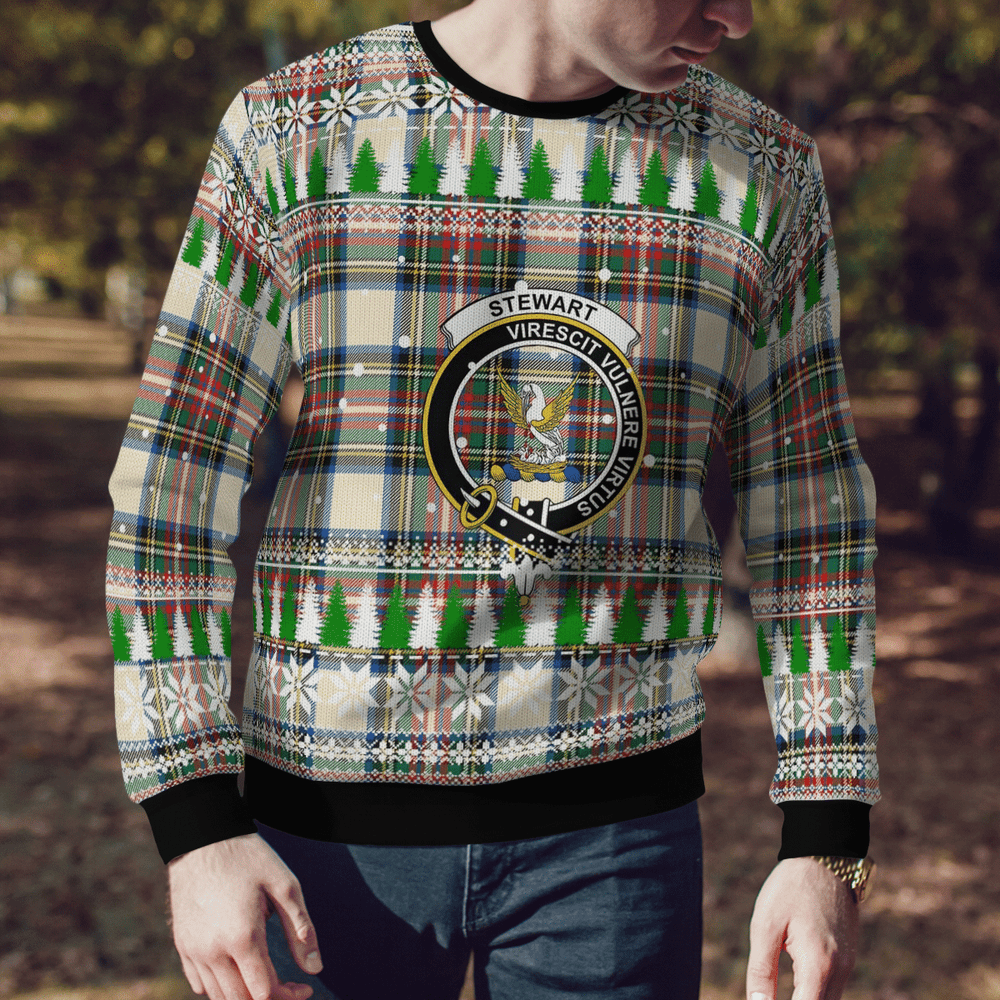 Clan Stewart Dress Ancient Crest Tartan Christmas Ugly Sweater XE17 Stewart Dress Ancient Crest Tartan Tartan Ugly Sweater
